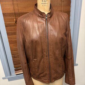 Mauritius Cognac Leather Jacket -NEW- Womens XXL